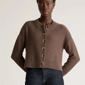 Quince 100% organic cotton cropped cardigan
